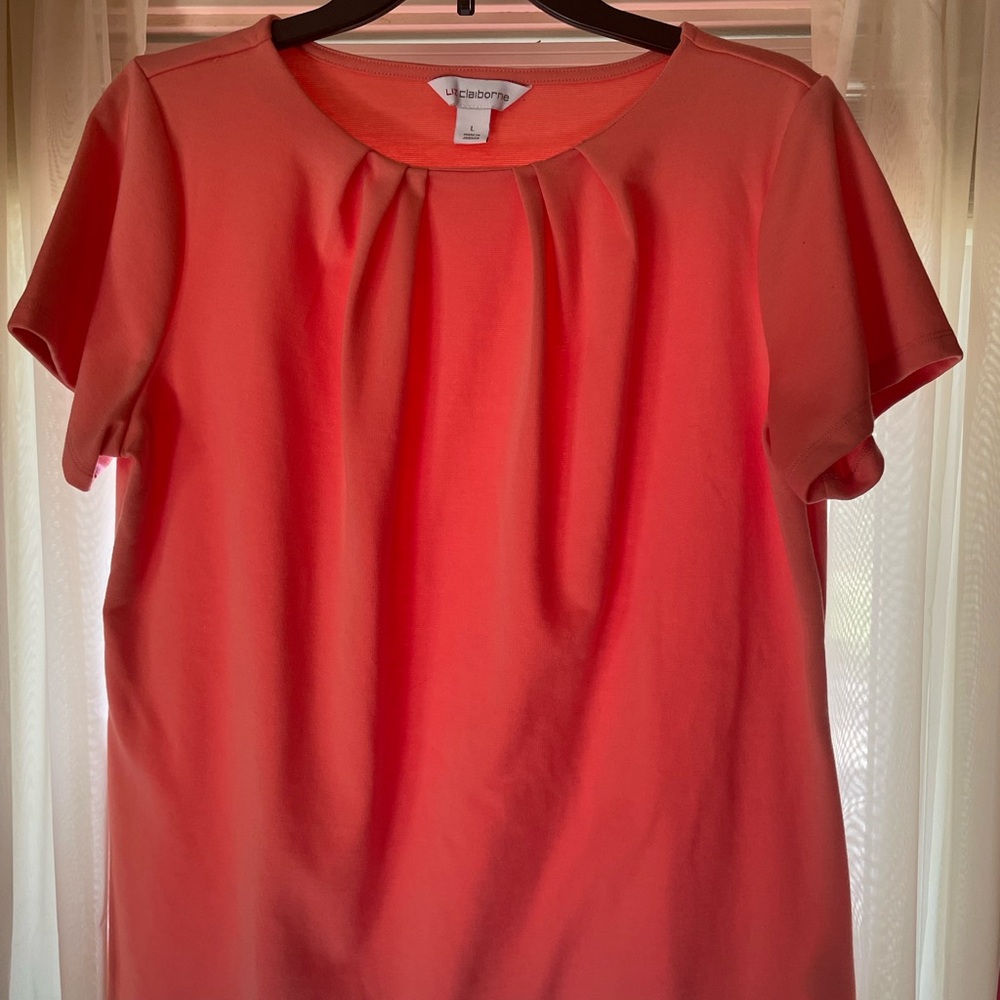 Liz Claiborne Pink Short Sleeve Blouse